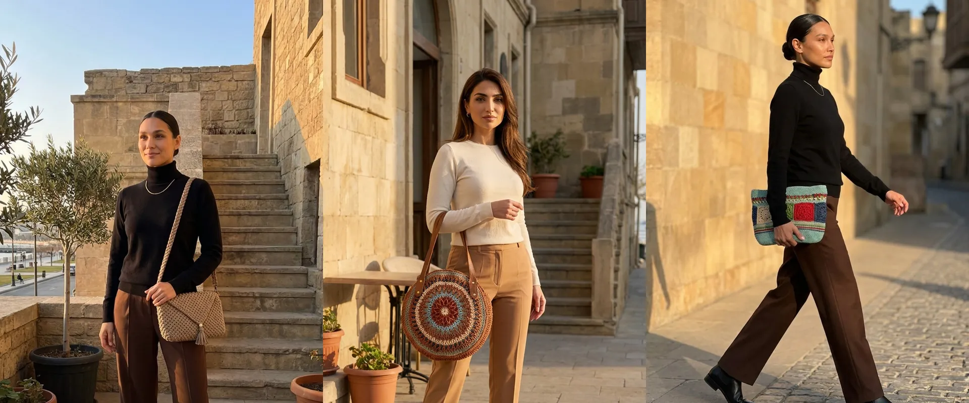 BƏNİ bags on models in Baku