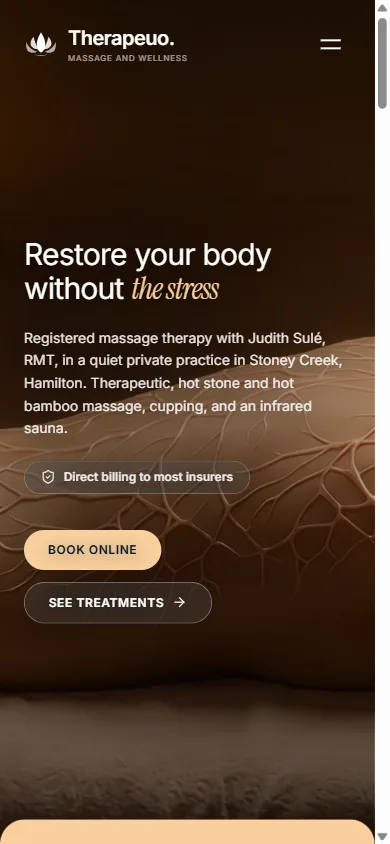 New website on a phone